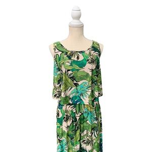 Summer Palm Leave Summer Dress